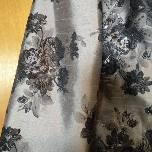 Jessica Howard Evenings Women's Size 12 Gray/Black Floral Sequin Jacket Party - Picture 4 of 7